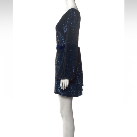 Auth Retrofete Navy Blue Sequins Dress US Medium - Picture 3 of 3